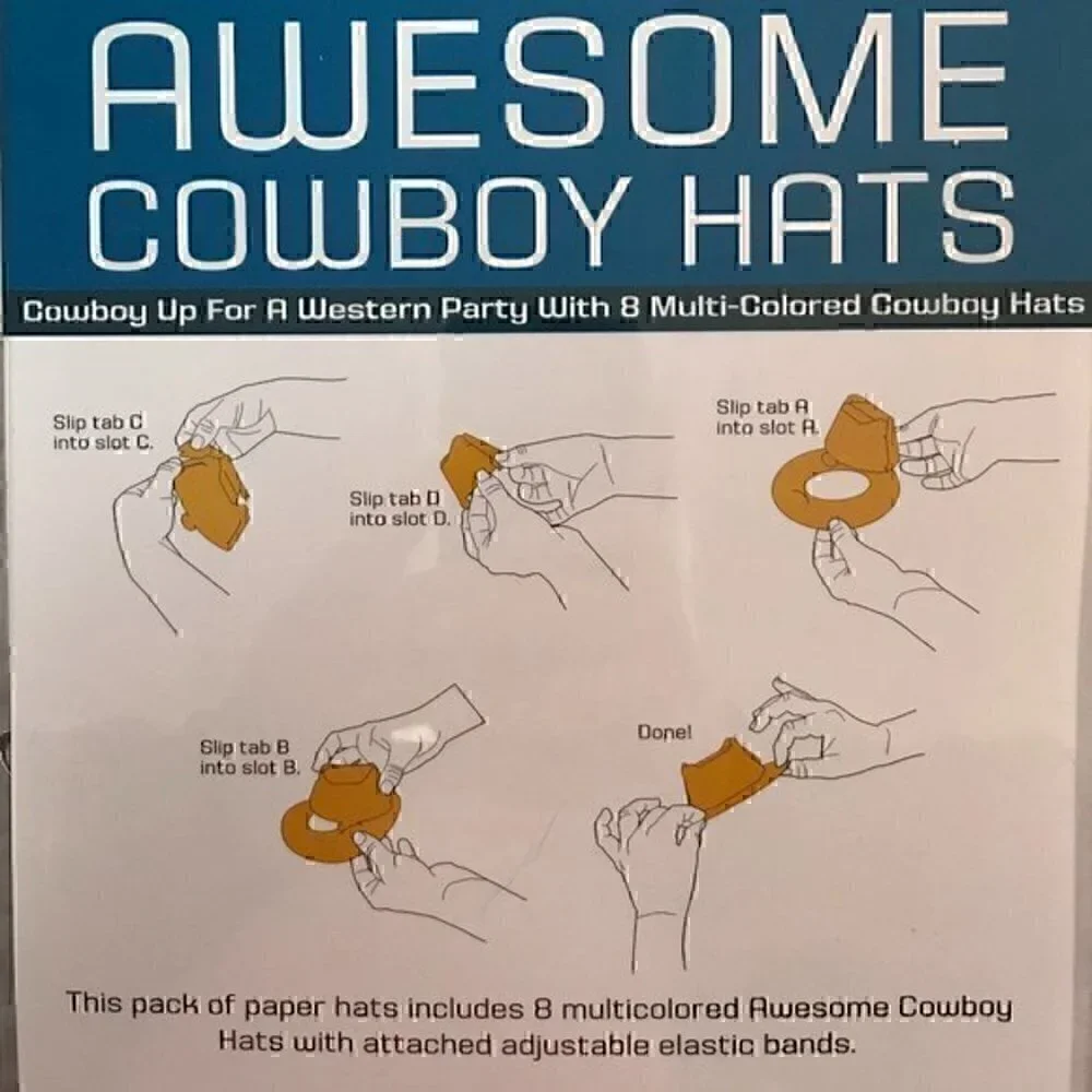 Gamago Awesome Cowboy Party Hats
